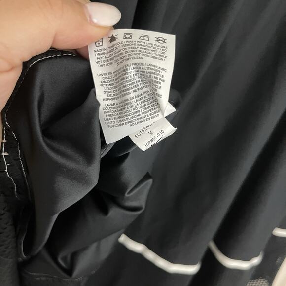 Vintage Nike Mesh Big Logo Skirt Size Medium Lined A Line Black / White Rush - Picture 6 of 13